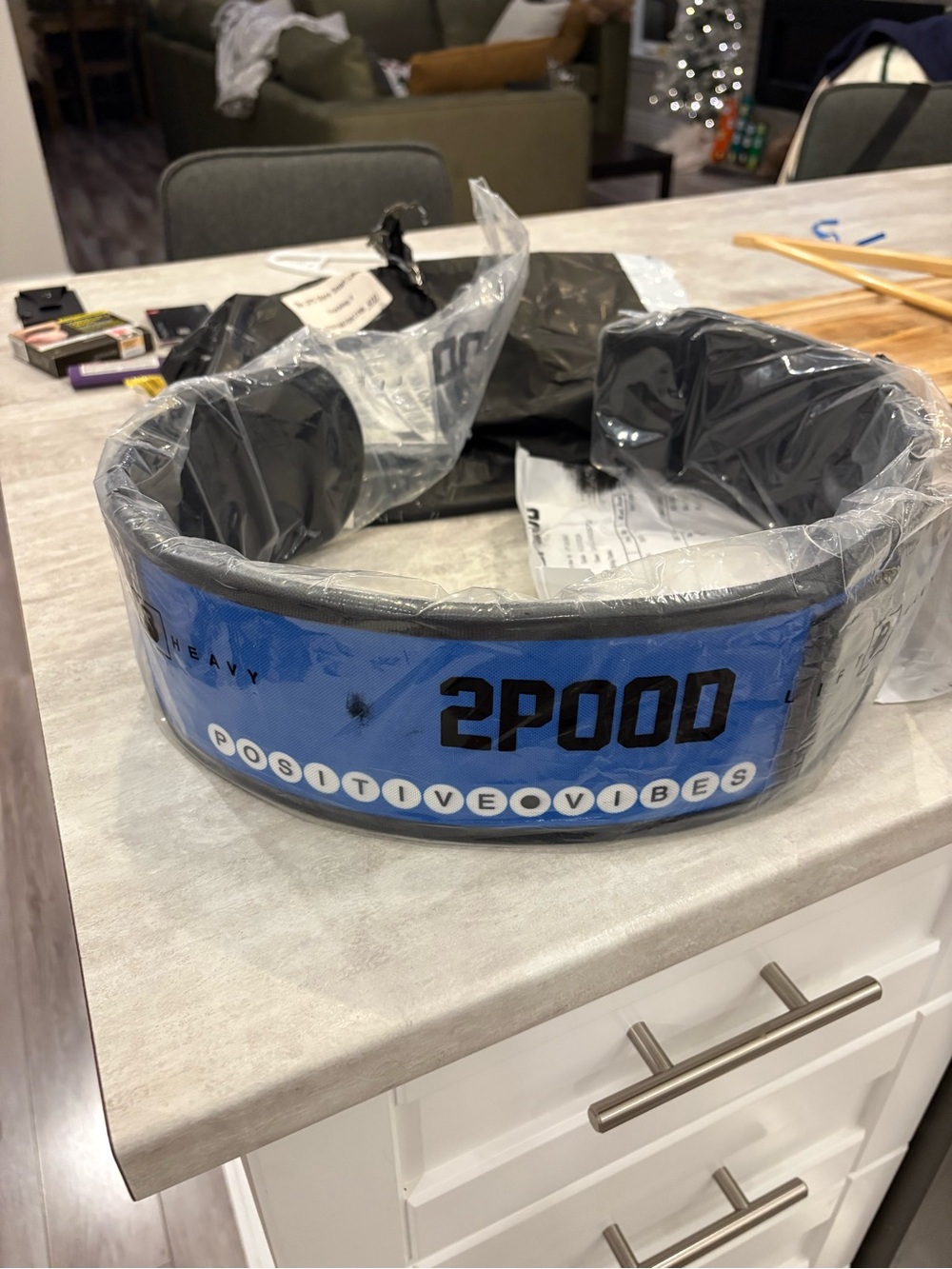 2Pood Blue 'Positive Vibes' Women's Weight Belt